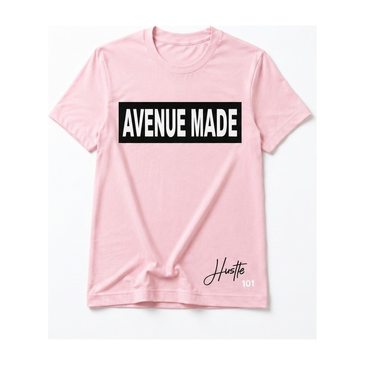 Classic Avenue Made Box Logo Tee — Hustle 101 Edition — Pink