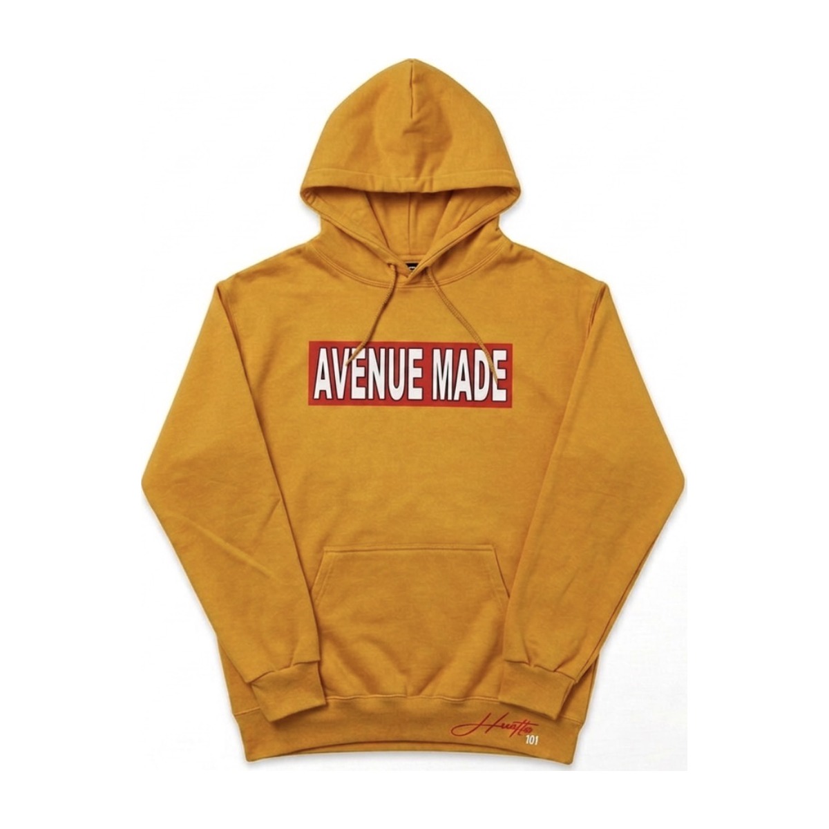 Avenue Made Box Logo Hoodie — Yellow