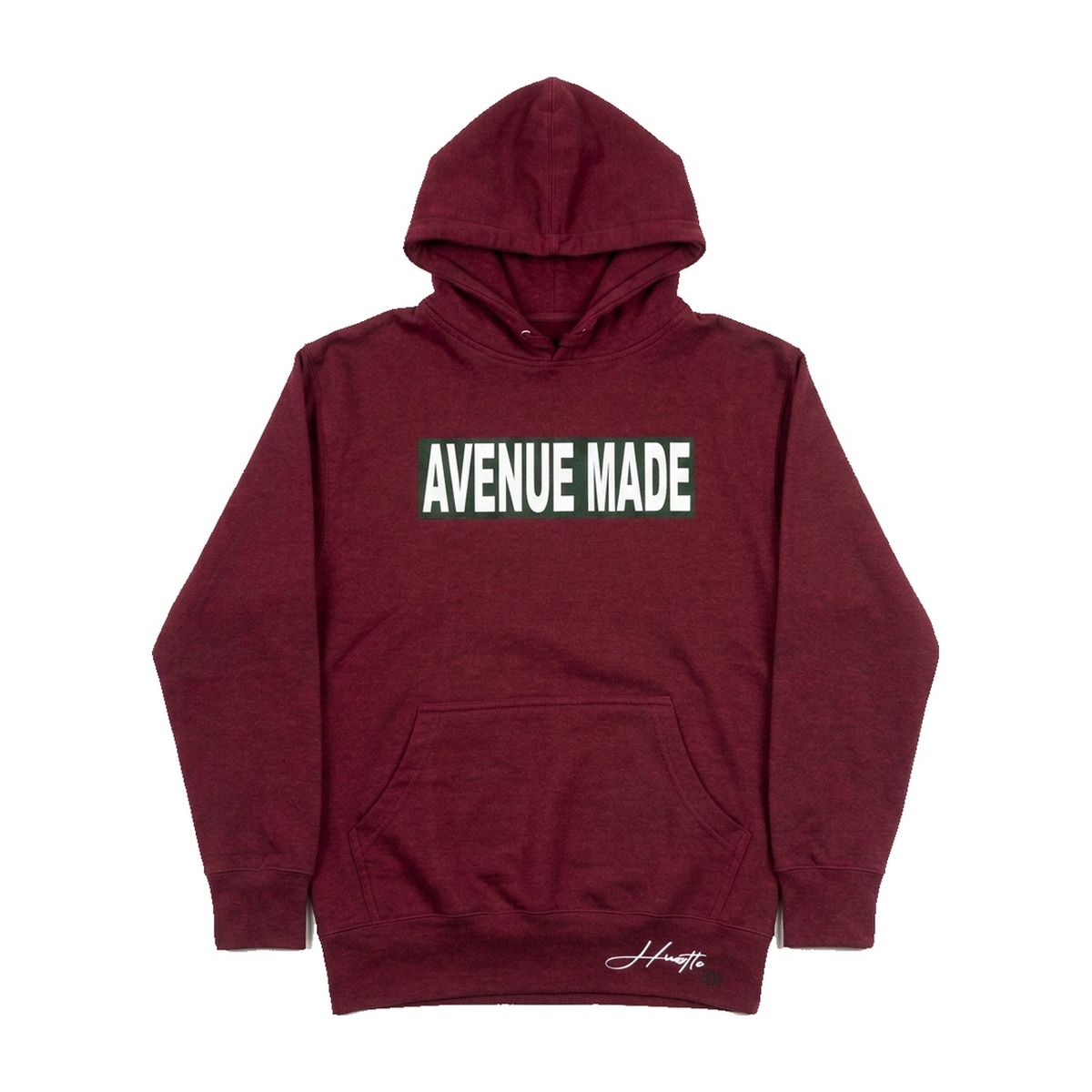 Avenue Made Box Logo Hoodie — Burgundy